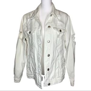 Wax Jeans Thrashed White Jean‎ Jacket